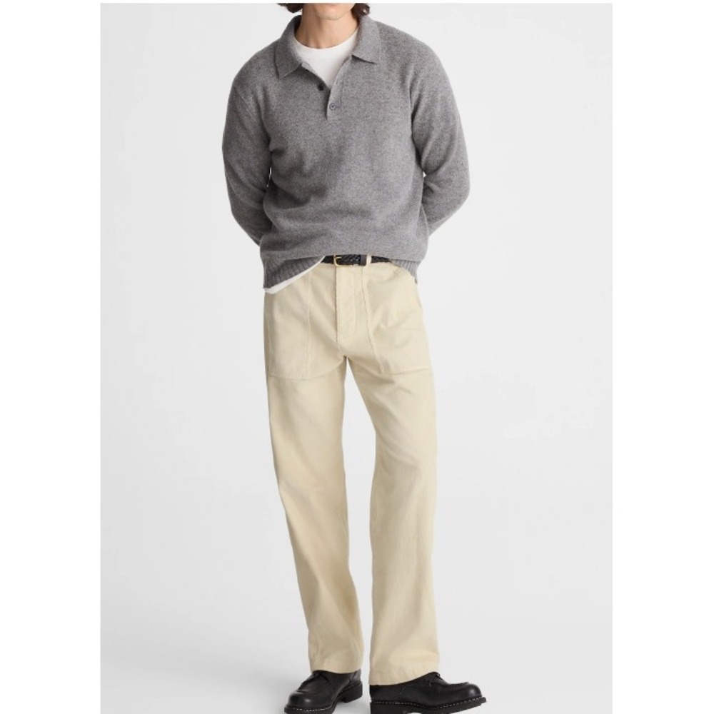 Madewell Mens Corduroy Utility Straight Leg Pants Cream Beige 29X30 NWT